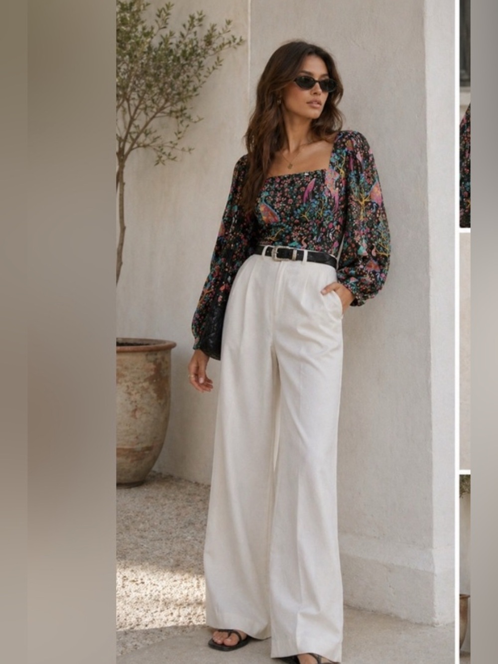 Sandro floral 100% silk blouse
